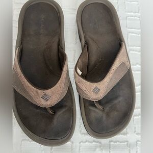 Columbia Leather Toe Strap Men's 11 Walking Tango Thong II Sandals Flip Flop